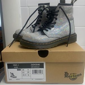 Spot metallic Doc Martens - kids size 12, never been worn